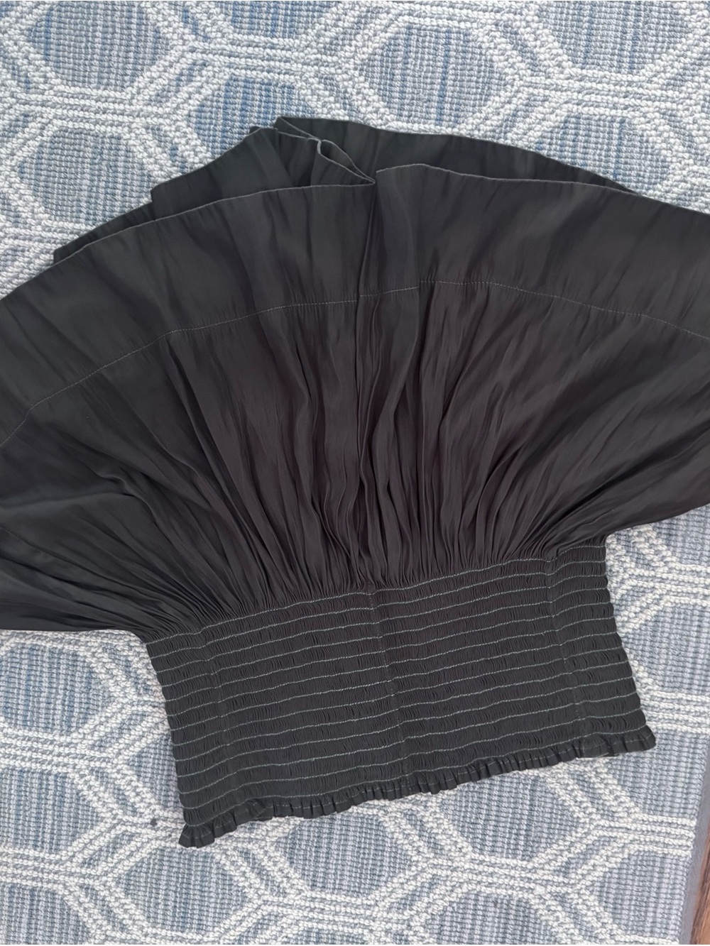 Women’s Black Smocked Waist Skort with Ruffled Overlay